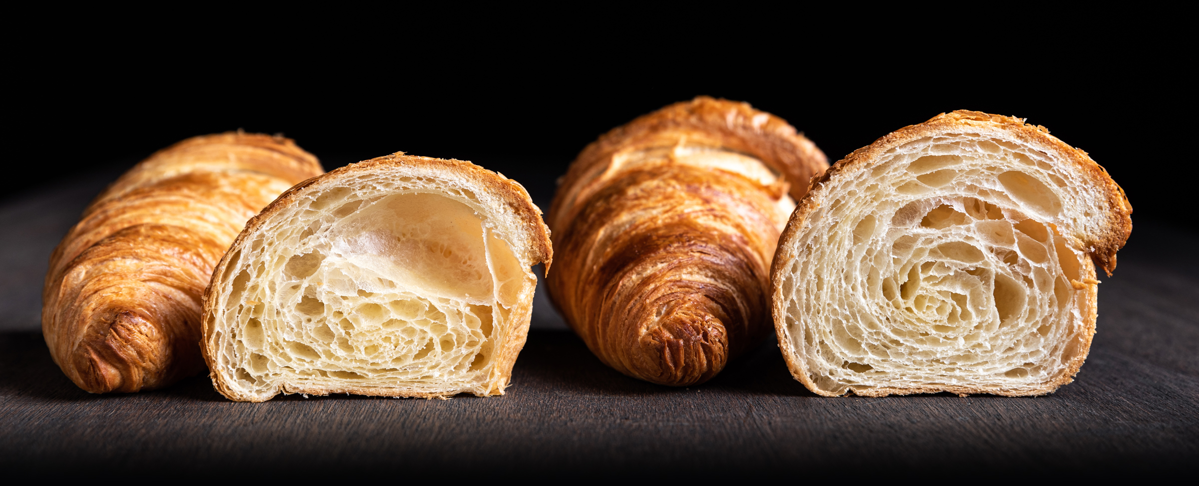 Croissants cooled by the vacuum cooler